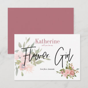 Invitación Acuarela Floral ¿Serás Mi Dama de Flores