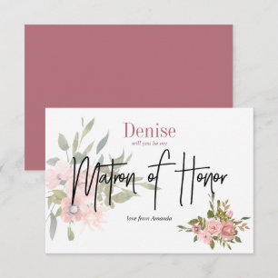 Invitación Acuarela Floral ¿Serás Mi Dama de Honor
