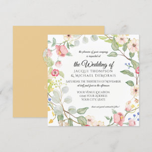 Invitación Acuarela floral subió oro del otoño del