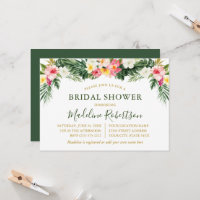 Acuarela Floral Tropical Bridal Shower Verde
