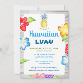 Invitación Acuarela floral tropical hawaiana tropical