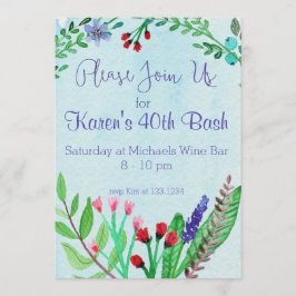 Invitación Acuarela Floral Únete a nosotros Invitar