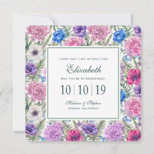 Invitación Acuarela floral vintada  Peony - niñera