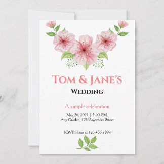 Invitación Acuarela Flores de cerezo Boda ruso