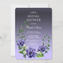 Acuarela Flores púrpuras Ducha de novia