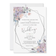 Acuarela Flores silvestres moradas florales geomét