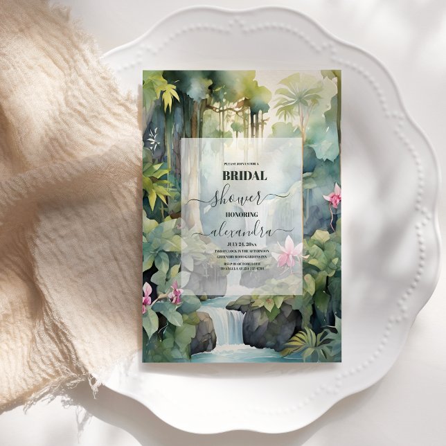 Invitación Acuarela Flores tropicales Ducha Nodal Veraniega (Subido por el creador)