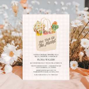 Invitación Acuarela fresca fuera del mercado ducha de novias