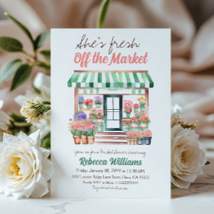 Invitación Acuarela fresca fuera del mercado ducha de novias