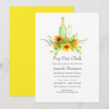 Acuarela Girasoles Pop Fizz Clink Desayuno Nupcial