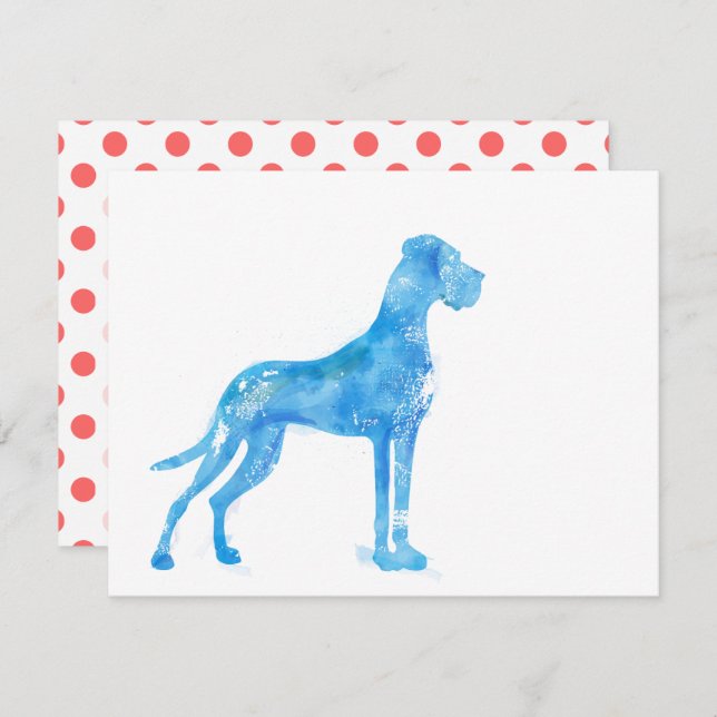 Invitación Acuarela Gran Dane (Anverso / Reverso)