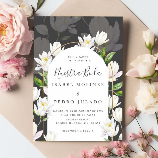 Invitación Acuarela gris Boda de Nuestra Boda (Subido por el creador)