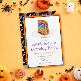 Invitación Acuarela Halloween Pastel con capas cumpleaños