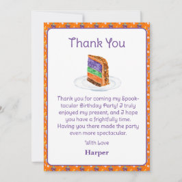Invitación Acuarela Halloween Torta de cumpleaños Gracias