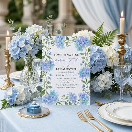Invitación Acuarela Hortensia Azul Algo Azul Nupcial