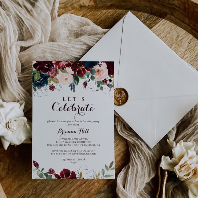 Invitación Acuarela Ilustrada Caída Celebremos Fiesta (Subido por el creador)