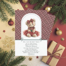 Acuarela Invierno Oso de peluche Navidad Bebé Sh