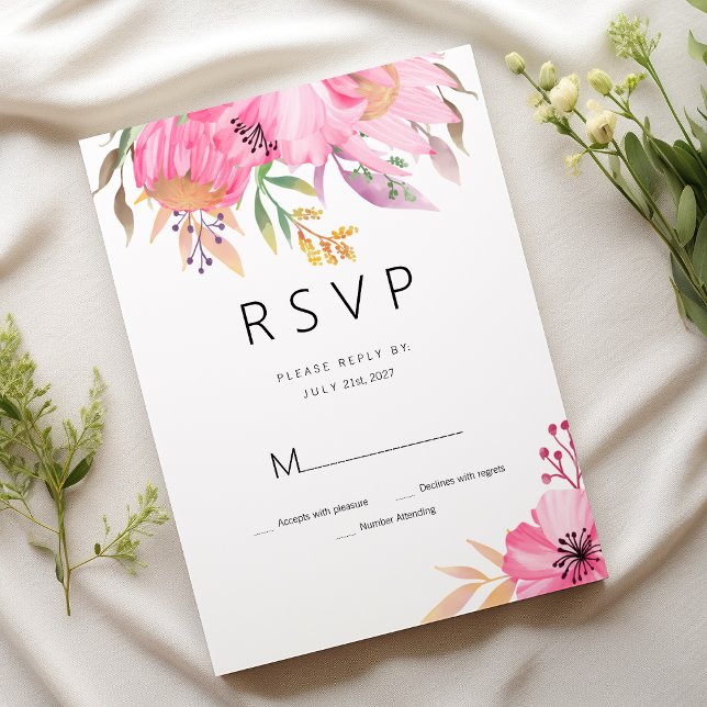 Invitación Acuarela jardín botánico floral RSVP (Watercolor botanical garden floral RSVP )