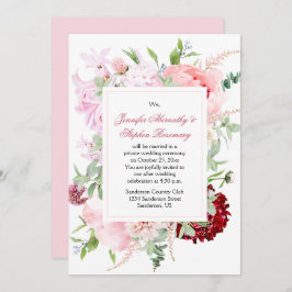 Invitación Acuarela Jardín Flores Boda Sólo Recepción