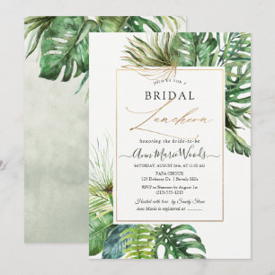 Invitación Acuarela Jungla Tropical Bridal Luncheat Invitat