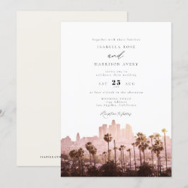 Invitación Acuarela La Boda de California en Los Angeles