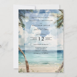Invitación Acuarela La Boda Tropical De Las Seychelles