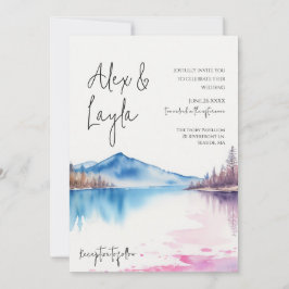 Invitación Acuarela Lago Pacífico Minimalista