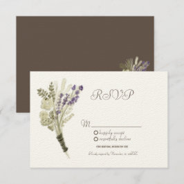 Invitación Acuarela Lavanda Botánica Rústica Kraft RSVP