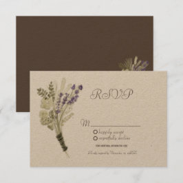 Invitación Acuarela Lavanda Botánica Rústica Kraft RSVP