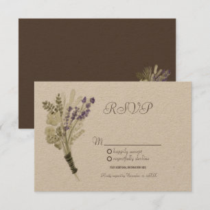 Invitación Acuarela Lavanda Botánica Rústica Kraft RSVP