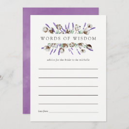Invitación Acuarela Lavanda Cotton Consejos de Ducha Bridal