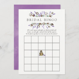 Invitación Acuarela Lavanda de algodón Bingo de ducha de novi