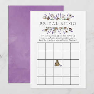 Invitación Acuarela Lavanda de algodón Bingo de ducha de novi