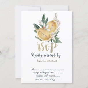 Invitación Acuarela Lemons Botánica RSVP