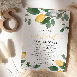 Invitación Acuarela Limón y Verdor Dulce Baby Shower
