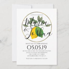Invitación Acuarela Limoncillo Lima Limón Boda
