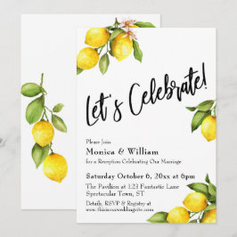 Invitación Acuarela Limones Celebremos Tipografía