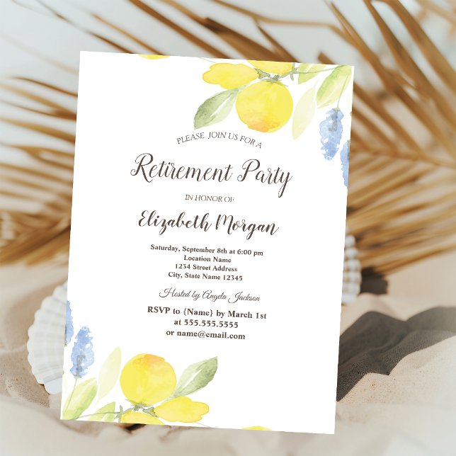 Invitación Acuarela Limones Jubilación (Subido por el creador)
