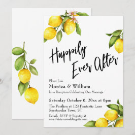 Invitación Acuarela Limones Por Siempre Tipografía