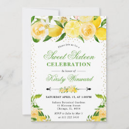 Invitación Acuarela Limones y Flores Dulces 16