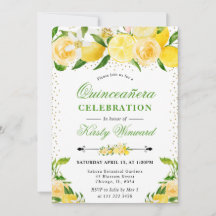 Acuarela Limones y Flores Quinceañera