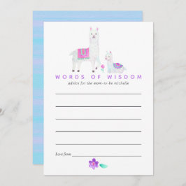 Invitación Acuarela Llama tema Consejos de madre de Baby Show