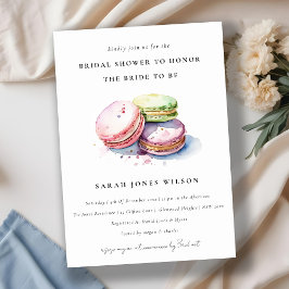 Invitación Acuarela Macarons Panadería Bridal Shower
