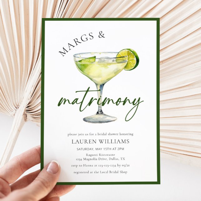 Invitación Acuarela Margarita Cocktail & Lime Bridal Shower (Subido por el creador)