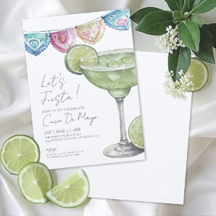 Invitación Acuarela Margarita Fiesta Cinco De Mayo