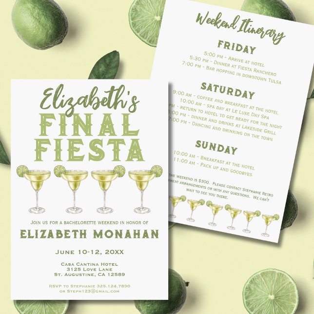 Invitación Acuarela Margarita Final Fiesta Bachelorette (Subido por el creador)