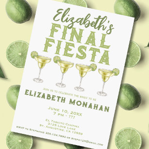 Invitación Acuarela Margarita Final Fiesta Bachelorette