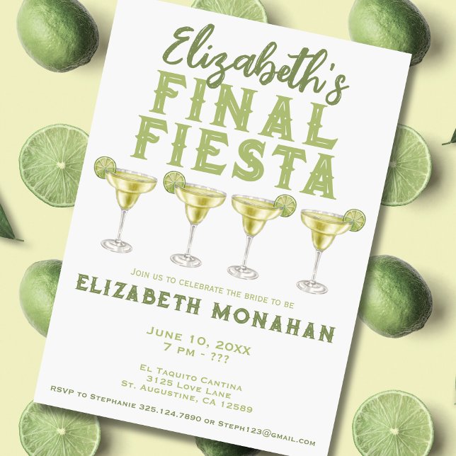 Invitación Acuarela Margarita Final Fiesta Bachelorette (Subido por el creador)