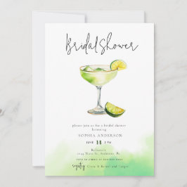 Invitación Acuarela Margarita Lime Bridal Shower