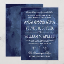 Invitación Acuarela marina invita a matrimonio bohemio